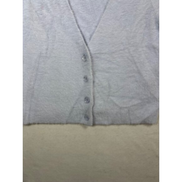 Cyrus Womens XL Fuzzy Button Cardigan Sweater Light Blue - Picture 4 of 11